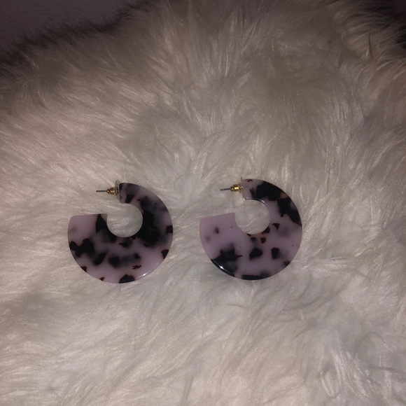 marble hoop earrings - Picture 2 of 3